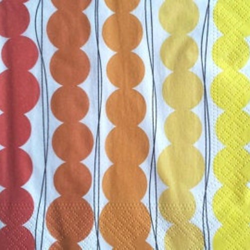 20 serviettes en papier ronds couleurs chaudes