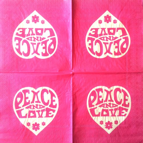 Serviette en papier peace and love
