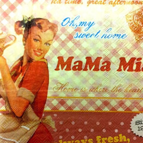 Serviette en papier "mama mia" vintage