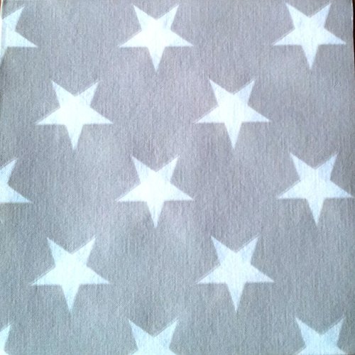 Serviette en papier en intissé  beige étoiles écrus