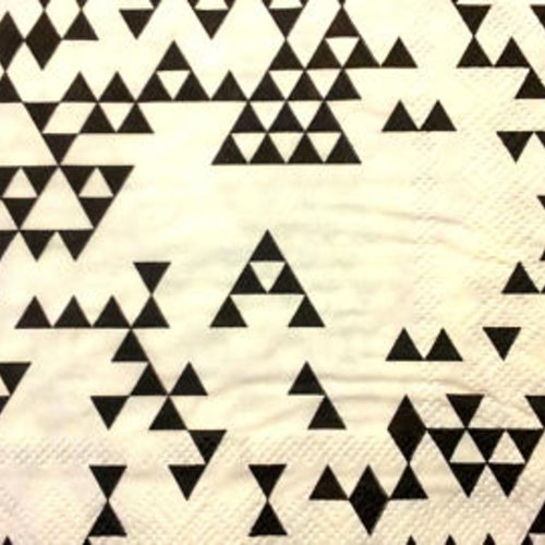 Serviette en papier blanche triangles noirs