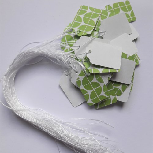 40 étiquettes de prix en papier fantaisie verte rétro