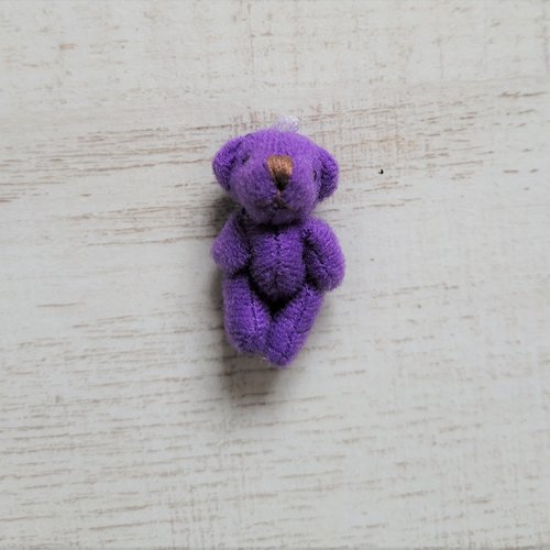 Mini ourson violet, mini nounours, 3.5 cm