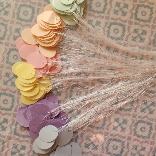 150 étiquettes ovales en papier - pastels, multicolores