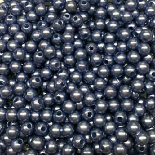 40 perles acryliques - bleues nacrés - 5 mm t3 