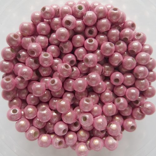 50 perles magiques rose tendre- 4 mm t 3