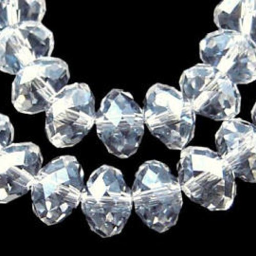 20 perles en verre à facettes - cristal - 8x6 mm t5 