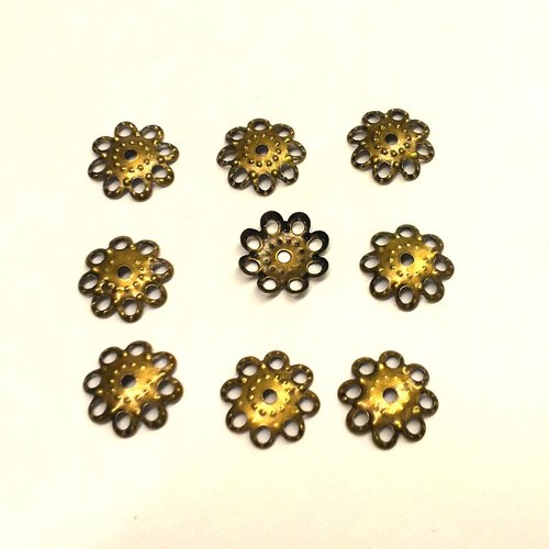 60 calottes - coupelles  filigranes métal bronze t4 