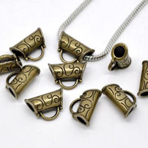 8 bélières - motifs arabesque - métal bronze - t8 