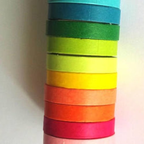 10 rouleaux  rubans adhésifs de "masking tape" - multicolore t7
