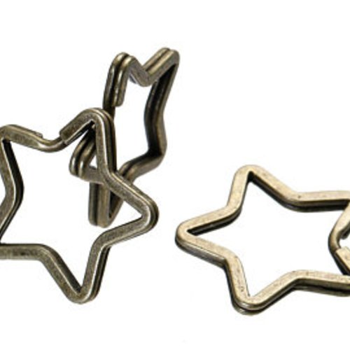 5 anneaux portes-clés forme étoile, bronze t22