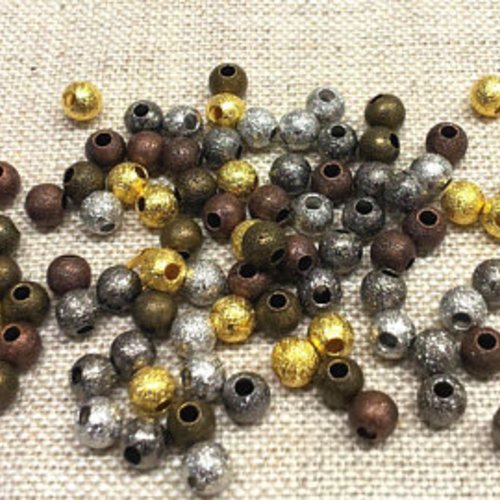 30 perles métal rondes - couleur mélangée t27