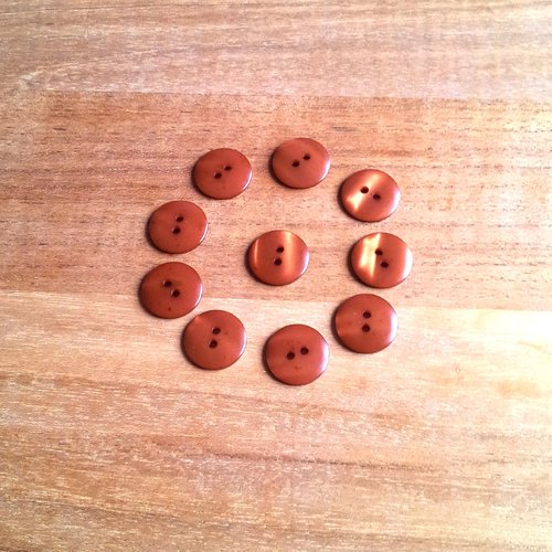 10 boutons cuivres en acrylique t26