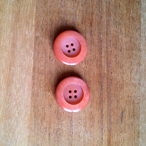 2 boutons rose orangés t26