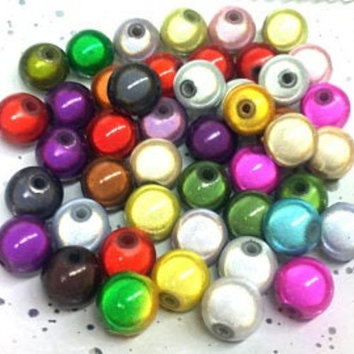 20 perles magiques rondes  multicolore 8 mm t25