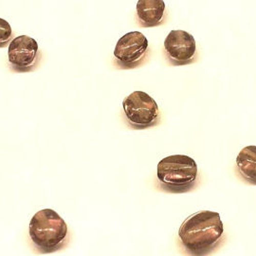 10 perles parme translucide forme plate  t44