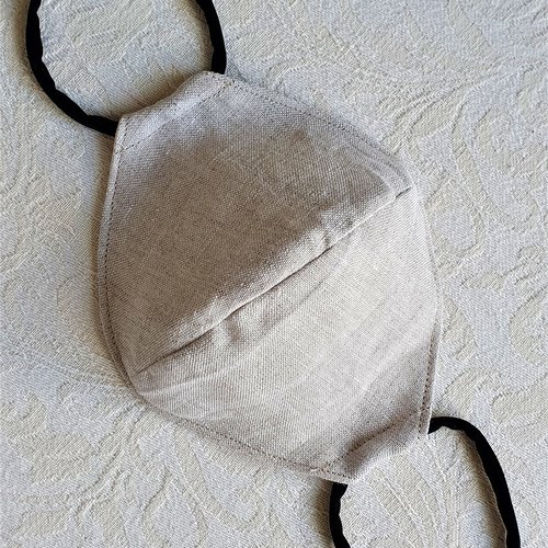 Masque de protection en tissu coton et lin