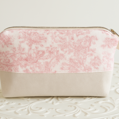 Pochette toile de jouy et lin