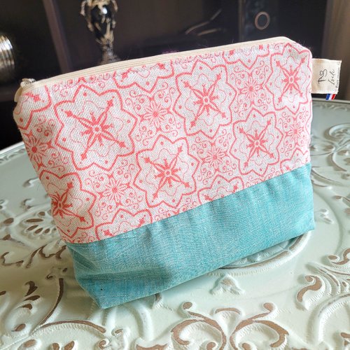 Pochette en tissu bicolore