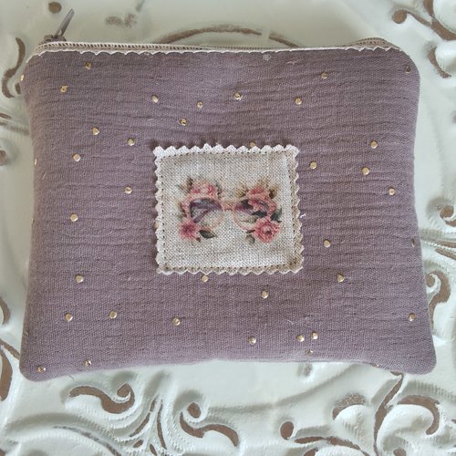 Trousse zippée shabby chic