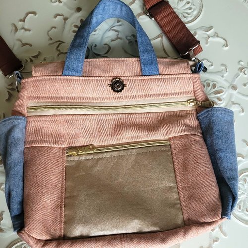 Sac à main corail et jean