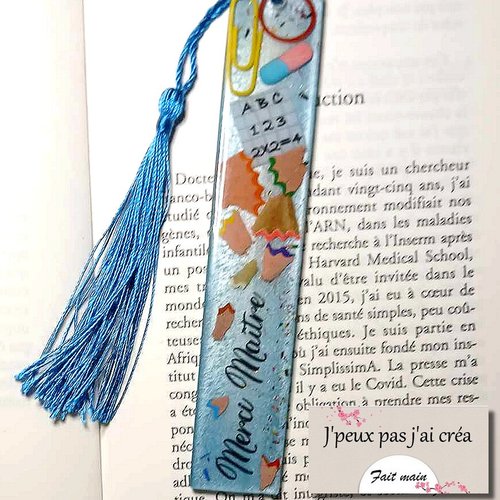 Marque page en résine époxy merci maître