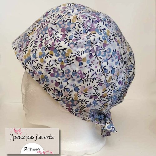 Calot pour tous professionnels / motif fleurs