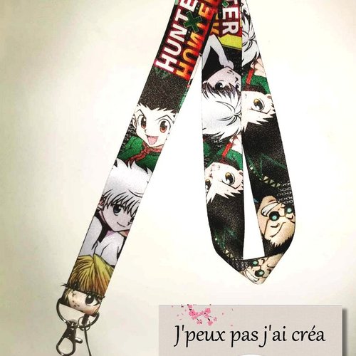 Lanière de cou hunterxhunter,tour de cou, lanière de cou, porte clés, pass bus, porte carte cmi, tout métier: hunterxhunter