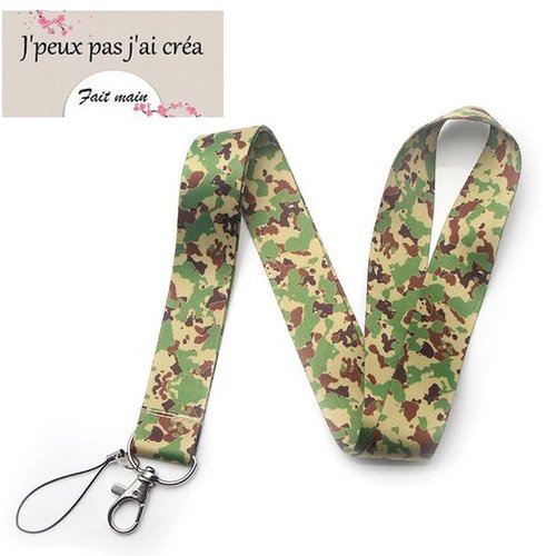 Lanière de cou militaire, lanière de cou, porte clefs, pass navigo, porte carte cmi, tout métier, loisir: camouflage militaire