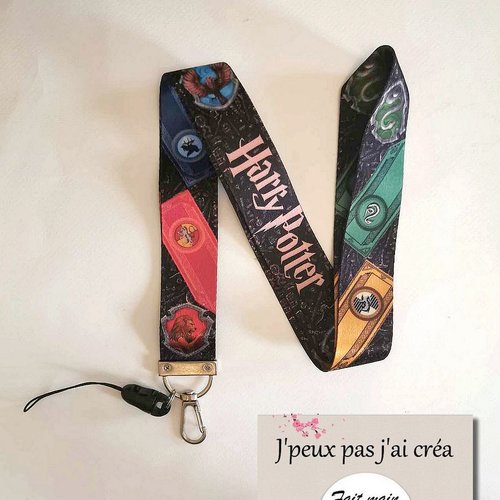 Lanière de cou harry potter, porte clefs, lanière de cou, pass navigo, porte carte cmi