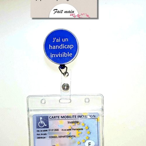 Enrouleur bobine rétractable automatique+ pochette souple handicap invisible