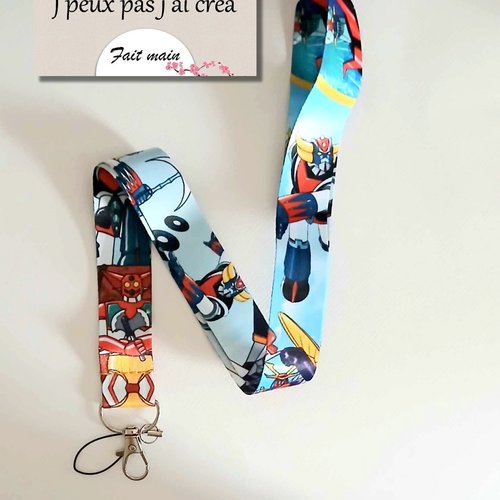 Lanière de cou, cordon porte clefs, carte de bus, cantine, cmi : goldorak