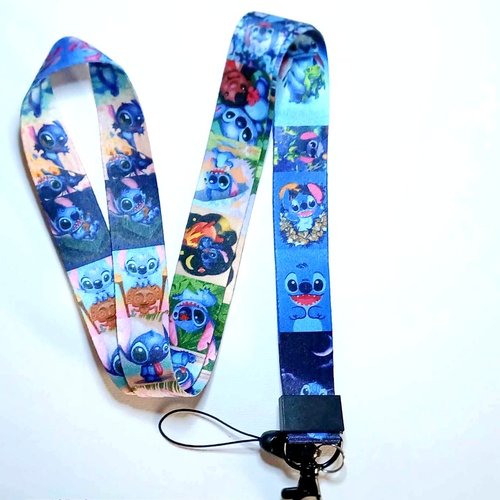 Stitch tour de cou, lanière de cou, porte clefs, pass bus, porte carte cmi, tout métier, loisir. stitch