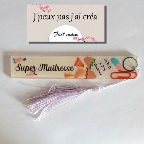 Marque page en résine époxy super maitresse
