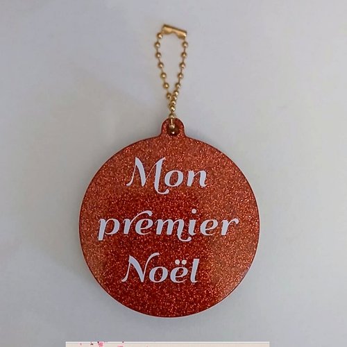 Boule de noël en résine époxy rouge "mon premier noël "