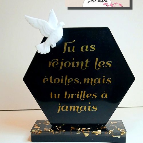 Petite plaque souvenir en résine époxy " tu as rejoint les étoiles, mais tu brilles à jamais"