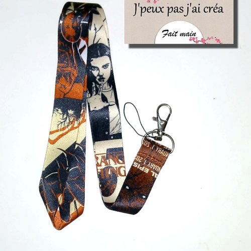 Stranger things lanière de cou n°11, porte clés, porte carte, usb bus, tram,métro