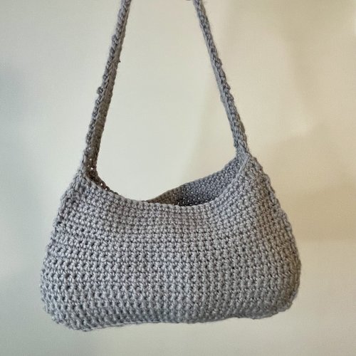 Sac crochet fait main - gris doux