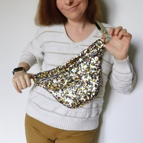 Banane chic et audacieuse en sequins multicolores