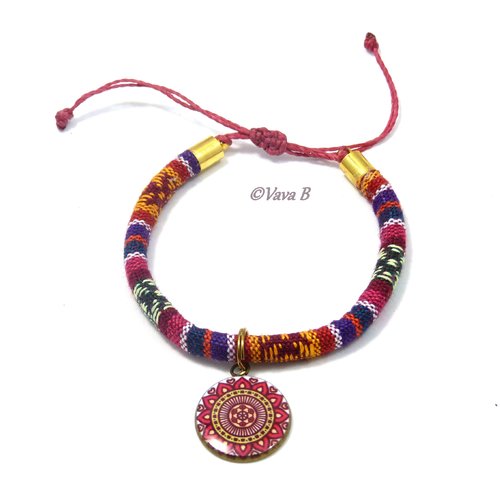Bracelet ethnique mandala -  ref. br 0398
