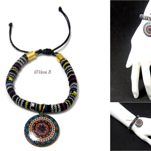 Bracelet ethnique mandala -  ref. br 0402