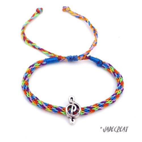 Bracelet  kumihimo - réf. br 0222 - multicolore 