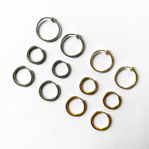 Créoles en acier inoxydable pour charms interchangeables, boucles d'oreilles pour oreilles percées et non percées