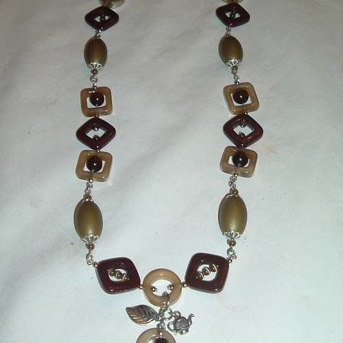 Sautoir chocolat et café au lait "pause-café"