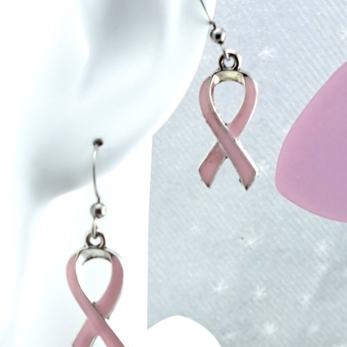 Boucles d'oreilles "octobre rose"
