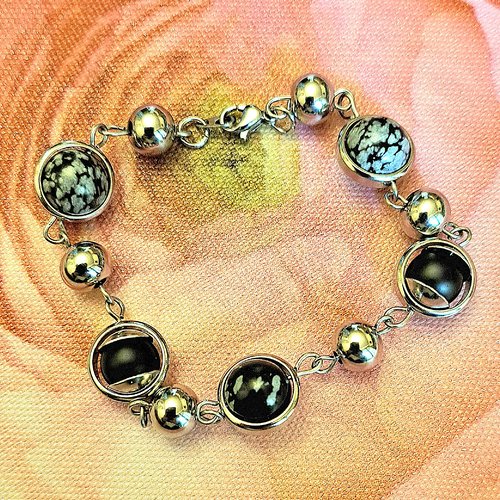Bracelet perles et acier inoxydable