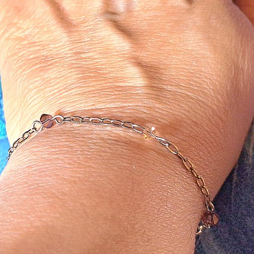 Bracelet en acier et cristal