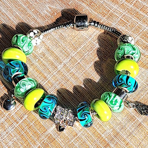 Bracelet de style pandora vert