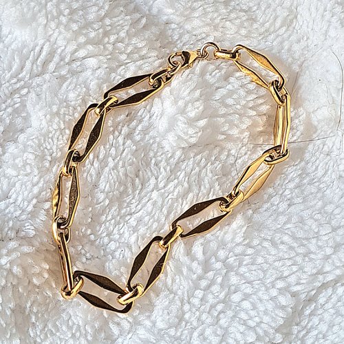 Bracelet chaîne acier doré
