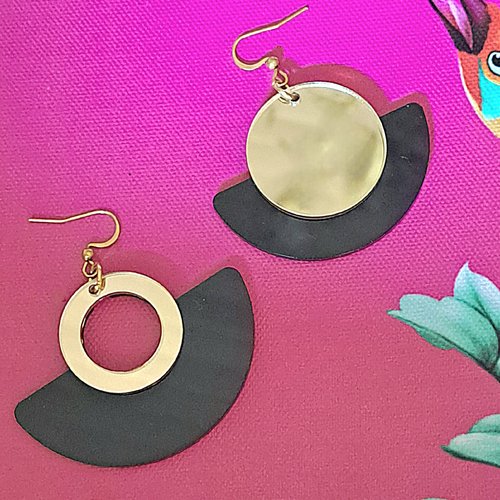 Boucles d'oreilles éventail en plexiglass